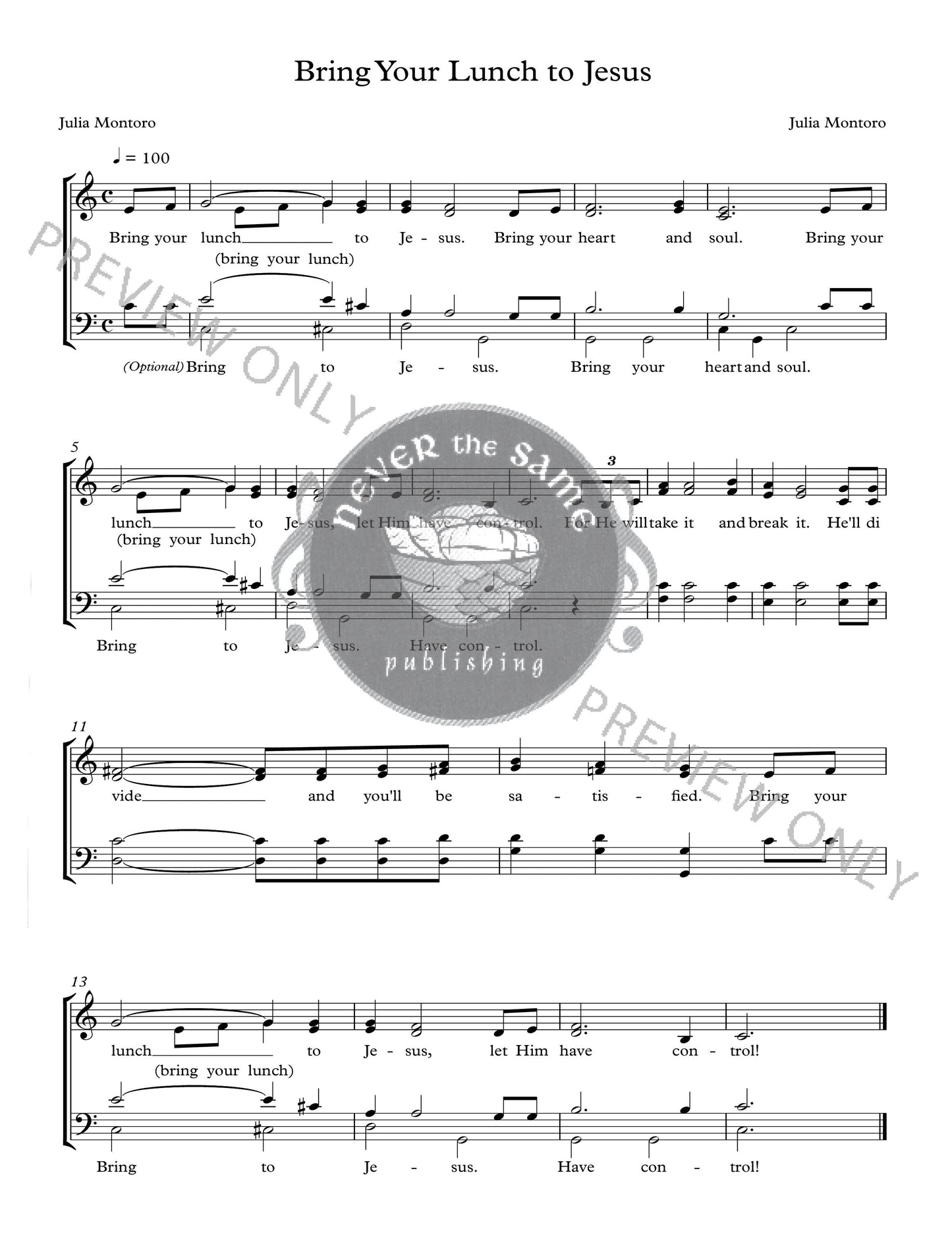 Bring Your Lunch To Jesus - Chorus