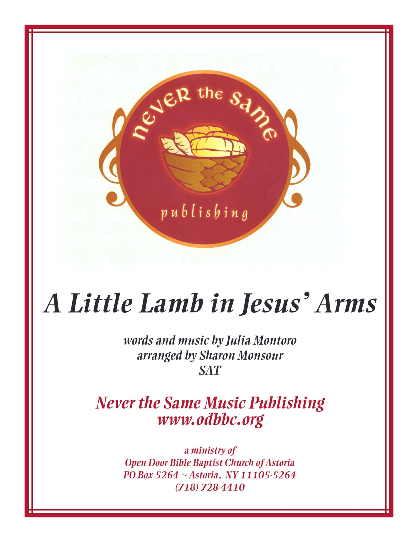 A Little Lamb In Jesus Arms