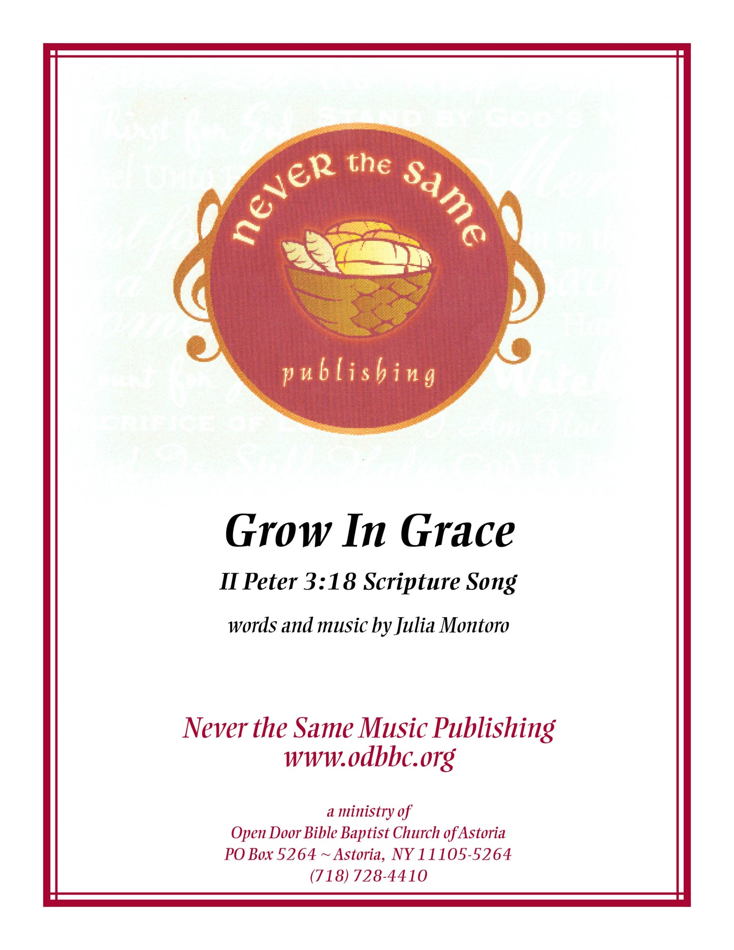 Grow In Grace - II Peter 3:18