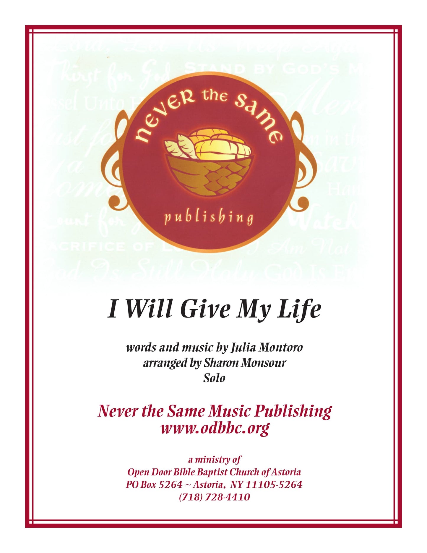 I Will Give My Life